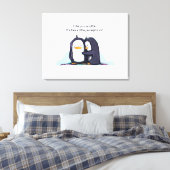 Ik vind je een beetje pinguïns - gewikkeld canvas  (Insitu (Slaapkamer))
