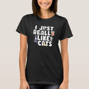 Ik vind katten echt leuk knuffelig huisdier t-shirt