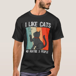 Ik vind katten leuk en misschien 3 mensen katten t-shirt