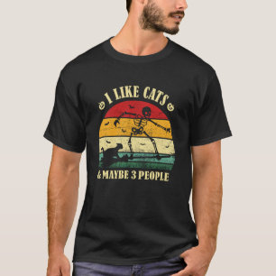 Ik vind katten leuk & misschien 3 mensen, vintage t-shirt