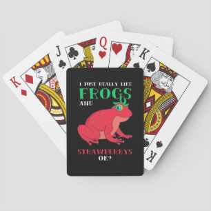 Ik vind kikkers en aardbei gewoon leuk pokerkaarten