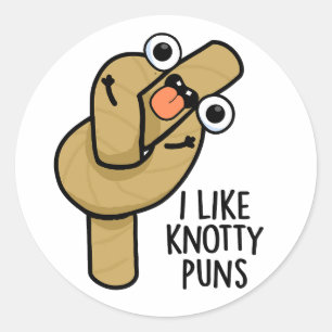 Ik vind knoopachtige grappen leuk Funny Rope Pun Ronde Sticker
