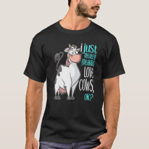 Ik vind koeien echt leuk Koe GIF voor kinderen Vol T-shirt