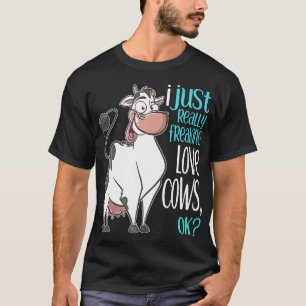 Ik vind koeien echt leuk Koe Gif voor kinderen Vol T-shirt