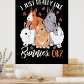 Ik vind konijnen echt leuk poster (Keuken)