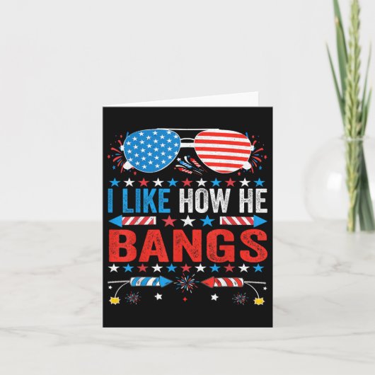 Ik vind leuk hoe hij grappige vuurwerk knalt 4 jul kaart (Voorkant)