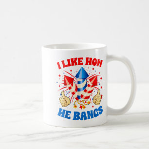 Ik vind leuk hoe hij vuurwerk knalt 4 juli grappig koffiemok