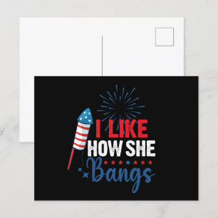 Ik vind leuk hoe ze patriottisch op 4 juli een ste briefkaart
