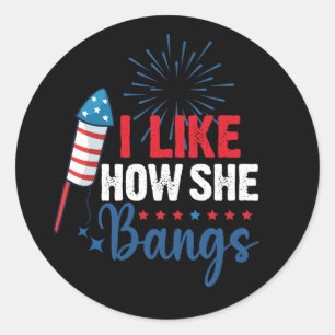 Ik vind leuk hoe ze Patriottische 4 juli-koppel sl Ronde Sticker