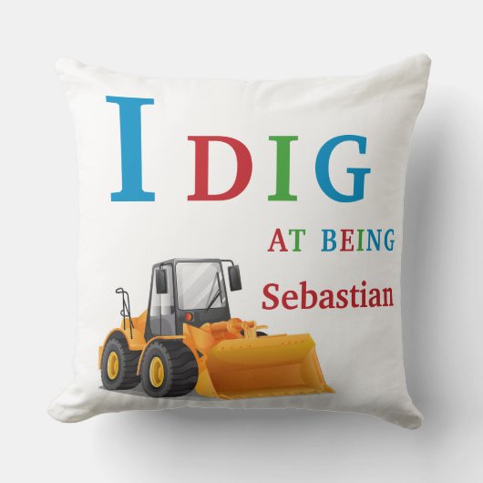 Ik vind modern minimaal kinder kussen (Voorkant)