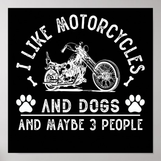 IK VIND MOTORCYCLUS EN DOG EN MISSCHIEN 3 MENSEN POSTER (Voorkant)
