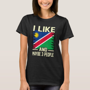 Ik vind Namibië leuk en misschien 3 mensen T-shirt