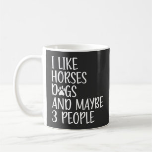 Ik vind paarden honden en misschien 3 mensen grapp koffiemok