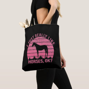 Ik vind paarden in roze roze echt leuk draagtas