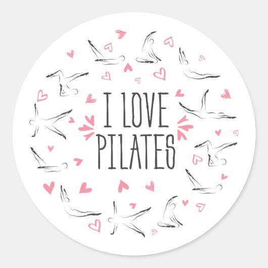 IK VIND PILATEN Pilates Poses in de vorm van een c Ronde Sticker (Voorkant)