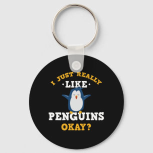 Ik vind pinguïns gewoon echt leuk Quote Sleutelhan Sleutelhanger