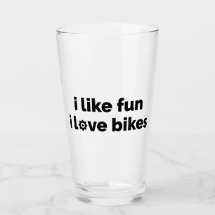 Ik vind plezier leuk, ik hou van fietsen glas