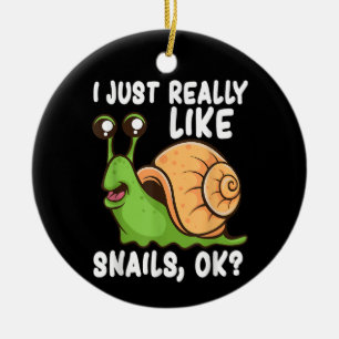 Ik vind slakken gewoon echt leuk, oké grappige sla keramisch ornament
