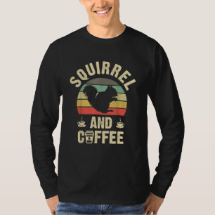 Ik vind Squirrel & Coffee Leuk ouderwets huisdier T-shirt