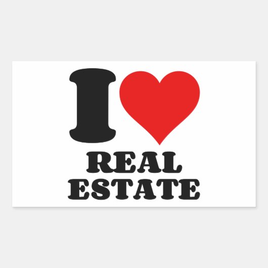 IK VIND VAN ECHTE ESTAAT RECHTHOEKIGE STICKER (Voorkant)