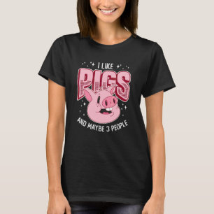 Ik vind varkens leuk en misschien 3 mensen varken t-shirt