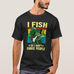 Ik vis dus ik wurg geen mensen Visser Vissen Visse T-shirt
