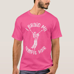 Ik vlecht mijn okselhaar grappig skelet grap hallo t-shirt