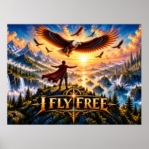 Ik Vlieg Gratis Epische Fantasy Adelaar Poster