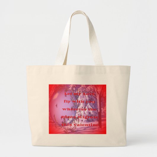 Ik vlieg met je naar valentijn.png grote tote bag (Voorkant)