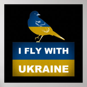 Ik vlieg met Oekraïne, nationale nachtvogel Poster
