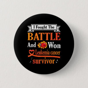 Ik vocht de strijd en won Leukemie Kanker Overleve Ronde Button 5,7 Cm