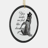 Ik voel me Dansend. Tik danskat Keramisch Ornament (Rechts)