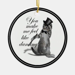 Ik voel me Dansend. Tik danskat Keramisch Ornament
