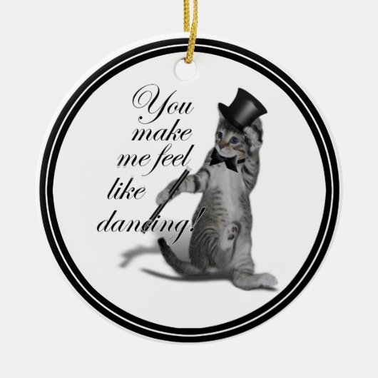 Ik voel me Dansend. Tik danskat Keramisch Ornament (Voorkant)