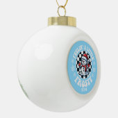 Ik voel me een beetje ijzig keramische bal ornament (Links)