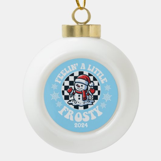 Ik voel me een beetje ijzig keramische bal ornament (Voorkant)