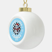 Ik voel me een beetje ijzig keramische bal ornament (Rechts)