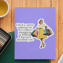 Ik voel me een Spree Funny Retro Huisvrouw Sticker