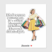 Ik voel me een Spree Funny Retro Huisvrouw Sticker (Vel)