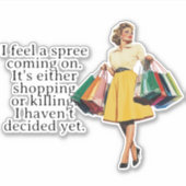 Ik voel me een Spree Funny Retro Huisvrouw Sticker (Voorkant)