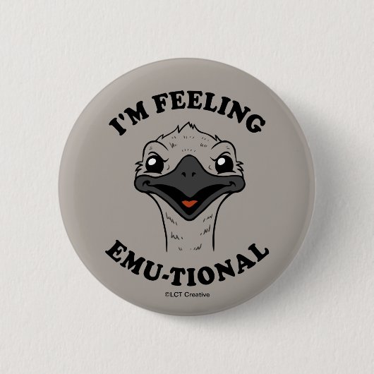 Ik voel me Emu-Tional Ronde Button 5,7 Cm (Voorkant)