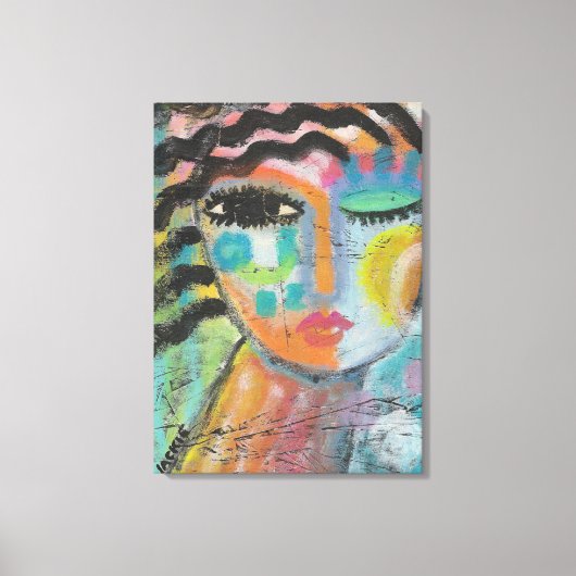 Ik voel me goed Abstract acrylverf op OSB Board Canvas Afdruk (Voorkant)