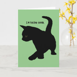Ik Voel Me Goed Citaat Knuffel Baby Kat Silhouet U Kaart
