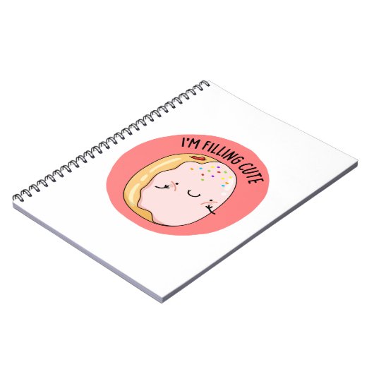 Ik voel me schattig, grappige jelly donut grap notitieboek (Linkerzijde)