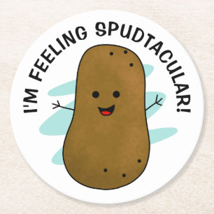 Ik Voel Me Spudtaculair Aardappel Ronde Kartonnen Onderzetter
