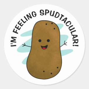 Ik Voel Me Spudtaculair Aardappel Ronde Sticker