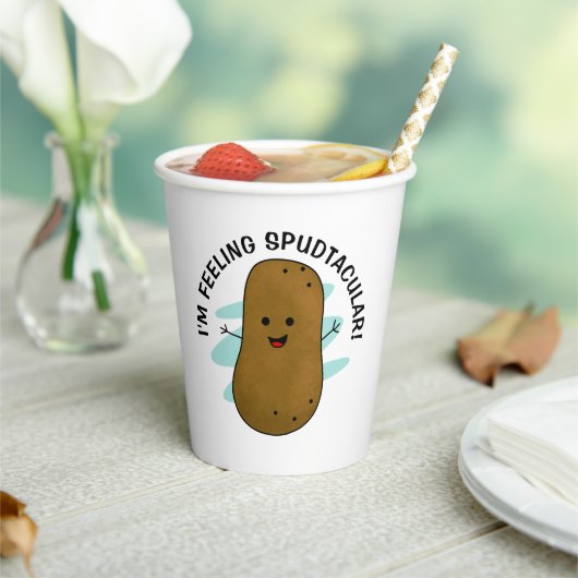 Ik voel me spudtaculaire aardappel papieren bekers (Insitu)