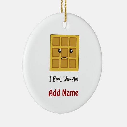 Ik voel Waffle. Keramisch Ornament (Rechts)