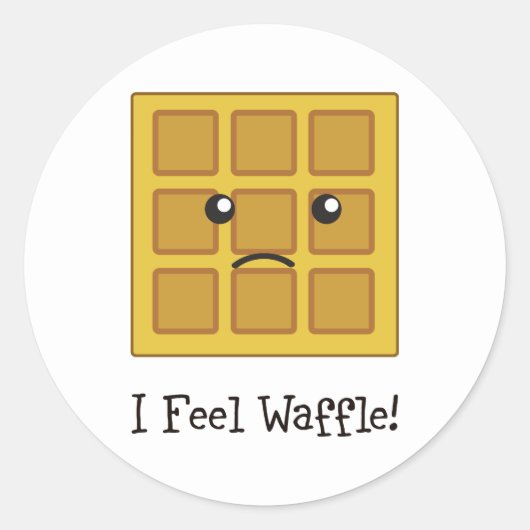 Ik voel Waffle. Ronde Sticker (Voorkant)