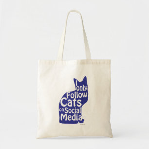 Ik volg alleen Cats Social Media Humor Slogan Tote Bag